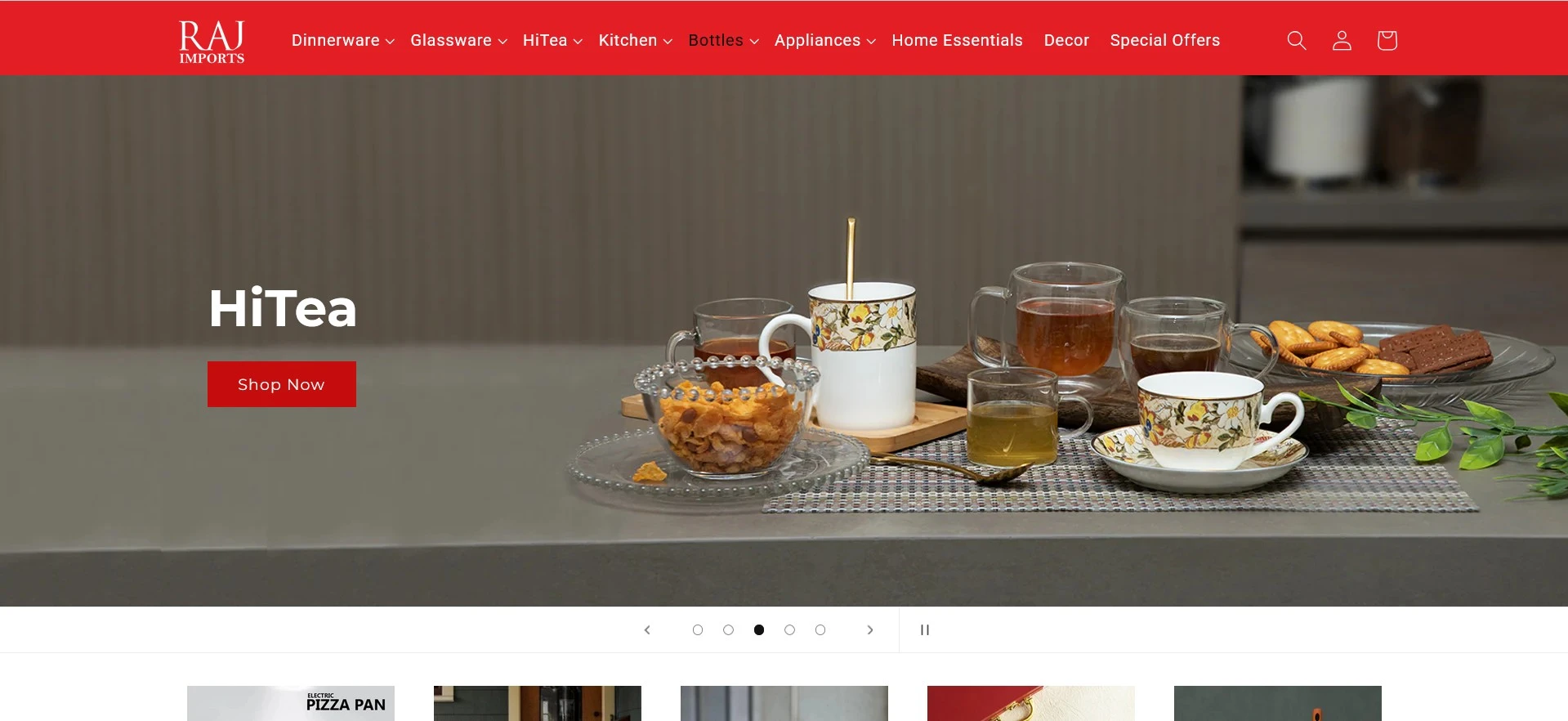 Raj Import gifts and handicrafts ecommerce website by Lets Webify Pune - Shopify store for import-export business